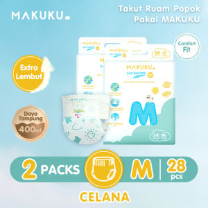 [2 PACK] MAKUKU SAP Diapers Comfort Fit ALL SIZE [NB/S/M/L/XL/XXL] [TIPE PEREKAT/CELANA] - Popok Bayi Lembut dan Halus - Bebas Iritasi dan Daya Serap Tinggi