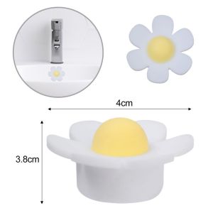 2/4Pcs Silicone Flower Sink Overflow Hole Plug Bathtub Overflow Seal Cover Sink Drain Stopper Replacement Insect-proof Anti-Drip Wash Basin Cap Bathroom Decoration