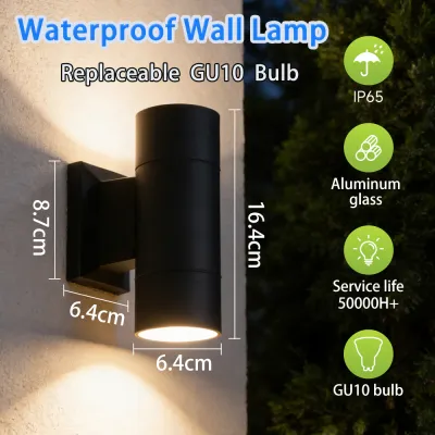 CHENBEN Double Head Wall Light Outdoor Waterproof IP65 LED Wall Mounted Lamp Replaceable E27 Bulb Yard Courtyard Garden Lights Exterior Porch Corridor Wall Lamp
