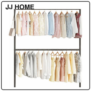 【JJ HOME】Double Layer Clothes Drying Rack/Heavy Duty Stainless Steel With Wheel/Indoor Outdoor Laundry Stand