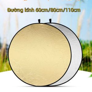 Tấm hắt sáng tấm phản quang tròn 60cm/80cm/110cm 2 màu trong 1 vàng/bạc dùng tăng sáng cho chụp hình-NIEVE