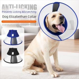 OUTOPEN Adjustable Dog Elizabethan Collar Prevent Biting Breathable Dog Cone Collar Pet Accessories Stop Scratching Dog Anti Lick Cover Pet Protection
