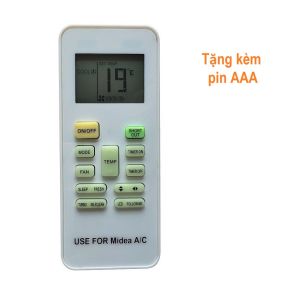 Remote Dùng Cho Máy Lạnh Midea Điều Khiển Điều Hòa RG52A2/BGEF Kèm Pin AAA