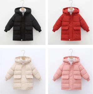 Kids Down Long Outerwear Winter Autumn Big Children Thicken Warm Cotton Clothes Boys Girls Padded Parka Coats Teen Jacket 3-10Y