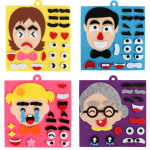 30CM*30CM DIY Children Toys Learning Set Kid Emotion Change Puzzle Toys Baby Creative Facial Expression Improve Hands-on Ability Educational Craft Montessori Early Toy Set