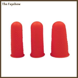 [The Fayshow] 3Pcs Silicone Anti-cut Heat Resistant Finger Protector Fingers Cap Cooking Tool