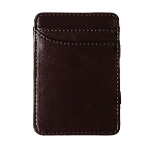 New Fashion Slim Mens Leather Magic Wallet Korea Designer Credit Card Holder Women Small Cash Clip Bilfold Man Clamps for Money