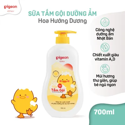 [TẶNG 1 CHAI 700ML KHI MUA SỐ LƯỢNG 2 CHAI] Sữa Tắm Gội Dưỡng Ẩm Cho Bé Sơ Sinh Pigeon 700ml Dịu Nhẹ Mềm Mại An Toàn Cho Da Chính Hãng - Hương Jojoba / Hoa Hướng Dương