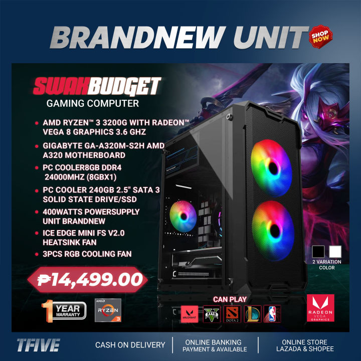 GAMING COMPUTER KEYTECH AMD Ryzen™ 3200G with Radeon™ Vega Graphics  8GB DDR4 240GB SSd Lazada PH