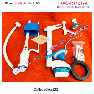 Bộ xả bồn cầu 1 nút nhấn siêu nhẹ Doco KAG-RT1217A hàng sịn nút tròn D37mm Ruột két xí bệt 2 khối nhấn xả mạnh siêu bền