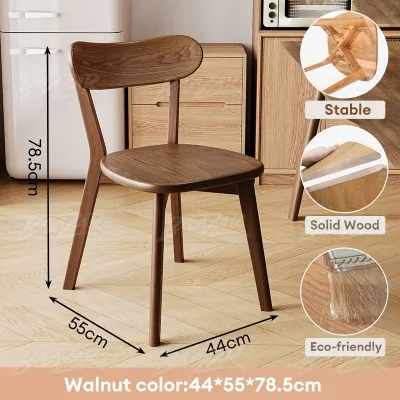 TableTrove Solid Wood Dining Chairs - Nordic for Home/Study/Cafe Durable & Stylish