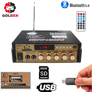 Power Amplifier Wireless Bluetooth Karaoke Fleco Bt-198A 300w+300w Power Amplifier Wireless Audio Stereo 2 Channel Bluetooth Amplifier Mini Bluetooth Bt-198a