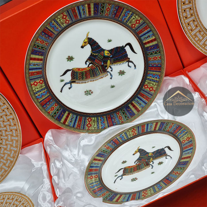 hermes plates horses