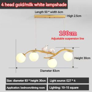 Luxury Minimalist Art Style LED Bird Pendant Lamp Hotel Casino Dining Room Bar Counter Personalized Chandelier Light