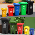 Trash Bin 30/50/100/120/240L Big Outdoor Sanitation Impact Resistant Garbage Bin Can With Solid Wheel Cover. 