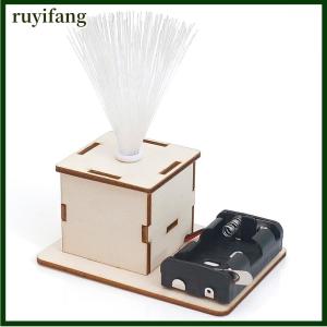 ruyifang Wooden Colorful Fiber Optic Lamp Kits DIY Science Building Projects 3D Wooden Puzzles Assembly Model Set Educational Toys