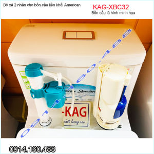 Xả bồn cầu KAG-XBC32 cao 20cm cho bộ cầu liền khối American VF2011 Ruột két nước xí bệt 2 nhấn thoátxả mạnh 4.5-6 lít hiệu suất tốt siêu bền