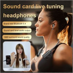 Wireless Headset Double-click to Switch Neck-hanging Headphones Fashion Adaptive Noise Reduction