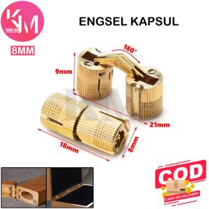 Engsel Kapsul 8mm & 10mm Engsel Pivot Tanam Gold Engsel Bulat Copper Barell Diameter Putar
