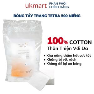Bông Tẩy Trang Pháp Tetra Medical Carrés De Coton Le Soin Làlétat Pur 500 - 600 Miếng