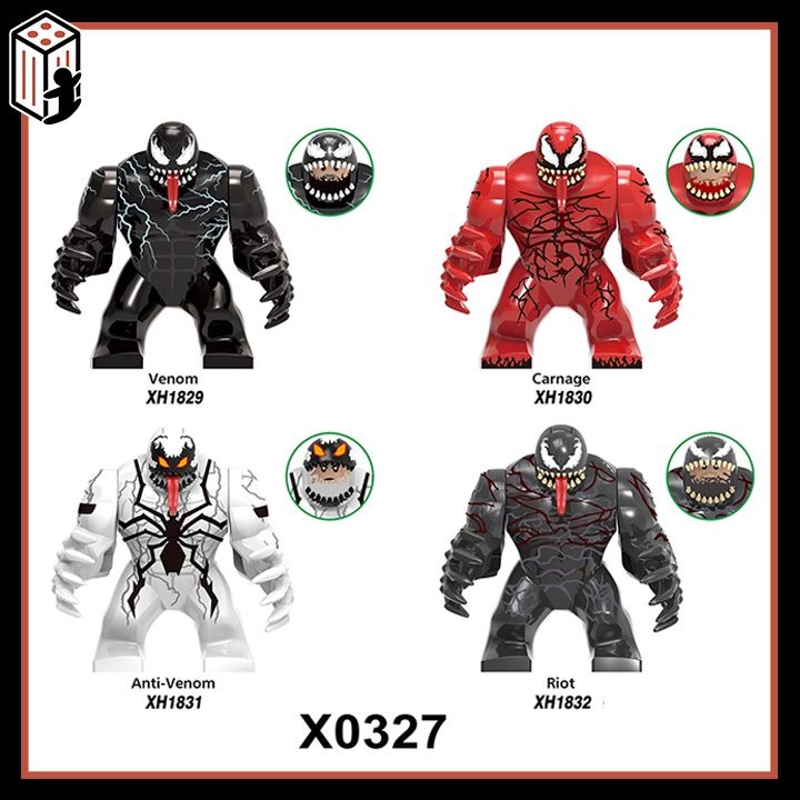Siêu Anh Hùng Phản Diện Venom Riot Carnage Đồ Chơi Lắp Ráp Nhân Vật Nhỏ Super Heroes DC Marvel X0327