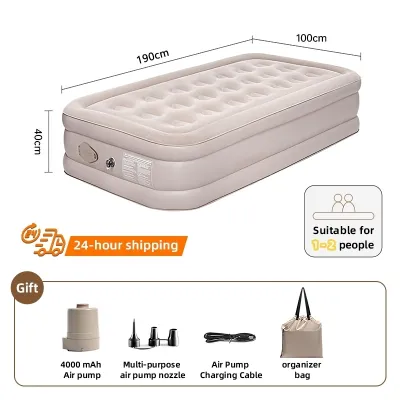 【Garansi 10 tahun】Kasur Angin Kasur Tiup Otomatis Rumah Tangga Pompa Otomatis Kasur Udara Outdoor Lipat Kasur Camping