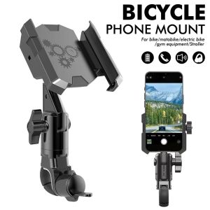 LIVELYN Multi-Angle Adjustment Bicycle Phone Mount Universal Fit 4.7-7 Inches Phone 360 Degree Rotation Scooter Phone Holder Universal Handlebar Mounting Motorcycle Phone Holder For Bicycle Riding