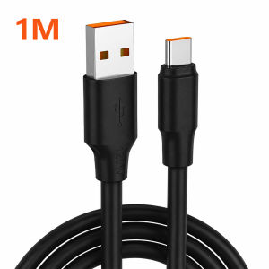 120W 6A USB-A to USB-C Type-C Cable Fast Charging Data Sync Cord for Android Phone 1M/2M