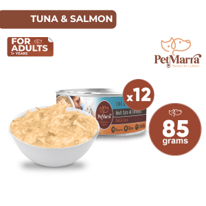 PetMarra Choice Cuts Adult Cat Wet Food Can Ages 1 Year and Up Tuna and Salmon Flavor 85g BUNDLE OF 12 cats pet foods