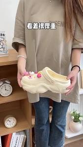[Free Shipping] New womens summer closed-toe thick-soled high-heeled height-increasing beach clogs for men and women