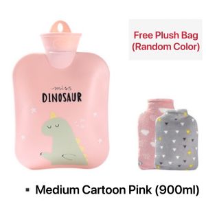 Hot Water Bag Portable Winter Hot Water Bag Warm Soft Plush Cute Mini Hot Compress Stomach Hand Warmer for Female Students Water Filling Bag Dysmenorrhea Warm Water Bag Cartoon Hand Warmer Filled Mini Explosion-proof