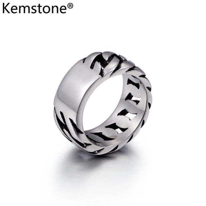Kemstone Personality Silver Ring Man 316L Stainless Steel Fashion Ring