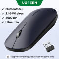 UGREEN Wireless Mouse 4000 DPI, Silent Buttons, 3cm Thin Slim 2.4 GHz with USB Mini Receiver Ambidextrous PC / Mac / Laptop. 