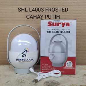 Surya SHL L4003 Frosted Lampu Emergency LED Rechargeable Cahaya Putih SNI