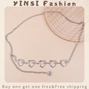 YINSI Punk Hip Hop Style Gothic Sun Moon High Waist Chain Metal Belts For Women Dress Jewelry Waist Chain Waist Belts Pendant Belts