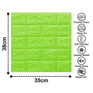 Wallpaper Dinding 3D Foam Sticker Dinding 35x38cm Wallfoam Motif Batu Bata Putih 10 Lembar Anti Air