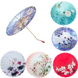 THANKSKY วินเทจ ร่มกระดาษทาน้ำมัน ที่แขวนตกแต่ง งานทำมือ ร่มสำหรับเต้น แข็งแรงทนทาน มีลวดลาย ร่มติดไม้ การเต้นรำคลาสสิก