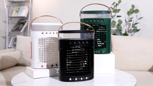 พัดลมตั้งโต๊ะประหยัดพลังงานแบบสั่นเครื่องปรับอากาศไฟกลางคืนพัดลมไอน้ำสำหรับสำนักงานห้องนอน