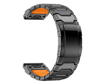 Zenia 22mm 26mm Premium Cyber Mecha Silicone Titanium Watch Strap for armin Fenix 8 E 7X 7 6X 6 Pro Sapphire Solar 5 5X Plus Descent G1 G2 Mk1 Mk2 Mk2i Mk3i Instinct 3 2X Forerunner 965 970 Approach S70 S62 S60 Epix Gen 2 Quatix Enduro D2 Mach 1 Tactix