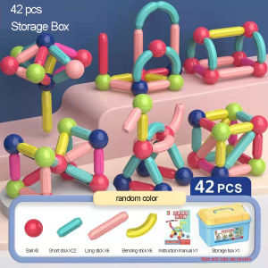 Variable magnetic stick childrens building blocks 3D assembly magnetic stick early education puzzle toys suitable for childrens intellectual development handmade toys