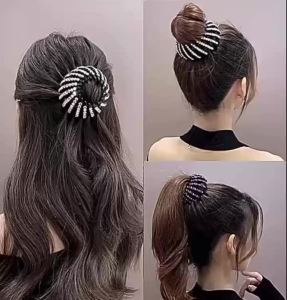 Korean Style Mesh Round Hair Clips Bird Nest Hair Bun Maker Lazy Hair Curler Bird Nest Bun Clip gift