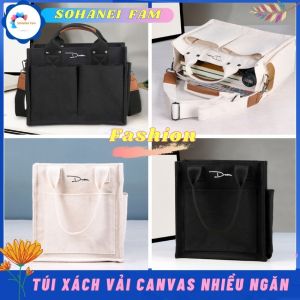 [HCM] Túi Vải Bố Canvas Siêu Dày Dặn Nhiều Ngăn Tiện Dụng Thời Trang Có Quai Rời Đeo Chéo Có Tấm Lót Đáy Cứng Form -SOHANEI FAM- Túi Xách Nam Nữ Túi Đeo Chéo Nam Nữ Túi Đeo Vai Thời Trang Hàn Quốc Canvas bag
