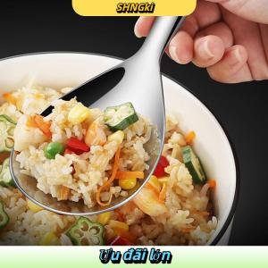 SHNGki 304 thép không gỉ muỗng gạo chống bỏng công suất lớn dày nồi muỗng đa mục đích Bộ đồ ăn tự chọn phục vụ thìa