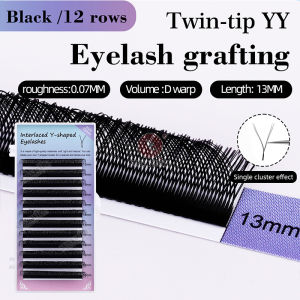 SUNYWILL 12 Rows YY Shape Eyelash Extensions Premium D Curl Black Y Lashes Premade Volume Fans Individual Eyelashes Supplies Makeup Tool