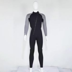 Women 3mm Wetsuit Neoprene Thermal Mock Neck Long Sleeve Front Zipper Jumpsuit for Swimming Surfing Snorkeling Diving