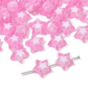 10mm 30pcs/bag Acrylic Double Color Bead in Bead Five Point Star Beads for DIY Earring Bracelet Necklace Jewelry Making