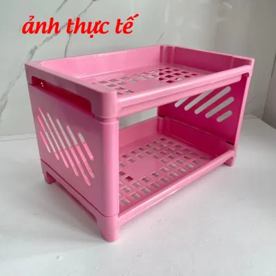 Kệ Nhựa Mini 2 Tầng Đựng Đồ Đa Năng Siêu Xinh - Kệ Mini 2 Tầng Xếp Gọn Trang Trí Để Bàn - Giá Để Đồ Kệ Mỹ Phẩm Tramanhshop
