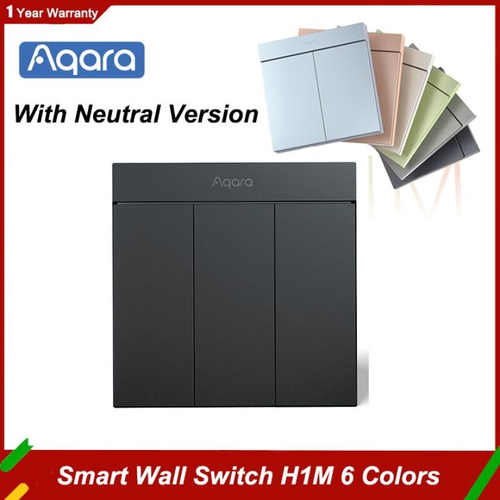 Aqara Smart Wall Switch H1M Neutral MARS-Tech 6 Colors Wireless Key ...