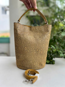 Túi 2hand đeo vai xách tay hai dây bucket da kì.đàhoa phong thủy của Nhật -T573