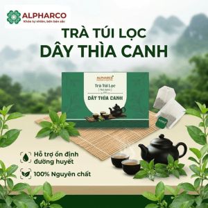 Trà Dây Thìa Canh Cỏ Ngọt ALPHARCO (Hộp 30 túi lọc x 3g)